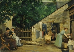 A Cottage at Amiens, France by Émile Louis Vernier