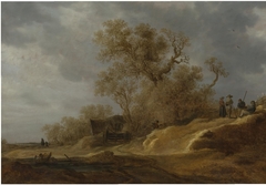 A Dune Landscape with Peasants by a Track by Jan van Goyen