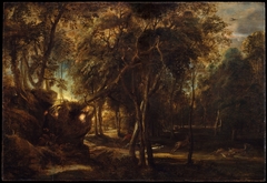 A Forest at Dawn with a Deer Hunt by Peter Paul Rubens