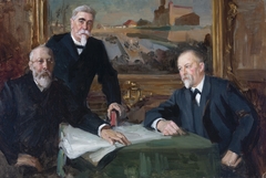 A Group Portrait of the Presidents of the City Council of Viipuri, sketch by Albert Edelfelt