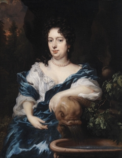 A Lady sitting by a Fountain, possibly Catharina Dierquens by Nicolaes Maes