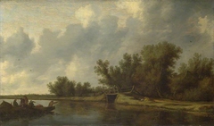 A River Landscape with Fishermen by Salomon van Ruysdael