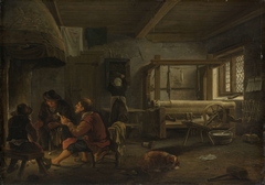 A Weaver's Workshop by Johannes Dircksz van Oudenrogge