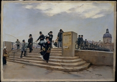 A Windy Day on the Pont des Arts by Jean Béraud