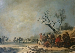 A Winter Morning with a Party Skating by Philip James de Loutherbourg