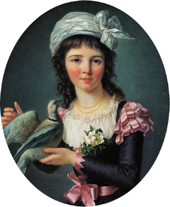 A Young Girl Holding a Dove by Marie-Victoire Lemoine