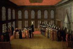 An Ambassador's Audience with the Grand Vizier in his Yali on the Bosporus (Ambassador Cornelis Calkoen, 12 August 1727) by Unknown Artist