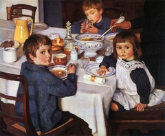 At Breakfast by Zinaida Serebriakova