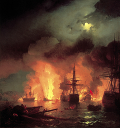 Battle of Chesma by Ivan Aivazovsky