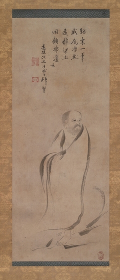 Bodhidharma Crossing the Yangzi River on a Reed by Kanō Sōshū