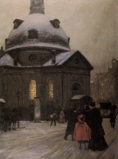 Bohemian Church on Christmas Eve by Franz Skarbina