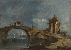 Capriccio with a Bridge by Francesco Guardi