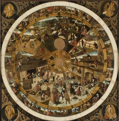 Clock face with scenes of the months by Anonymous