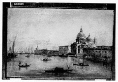 De ingang van het Canal Grande met de Santa Maria della Salu by Francesco Guardi