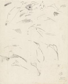 Detailstudies van vissen, met kleurnotities by Gerrit Willem Dijsselhof