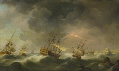 East Indiamen Driven Ashore in a Storm by Charles Brooking