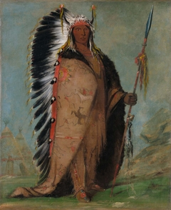 Ee-áh-sá-pa, Black Rock, a Two Kettle Chief by George Catlin