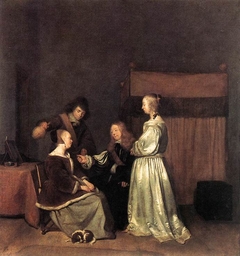 Elegant company in an interior, ca. 1655 by Gerard ter Borch