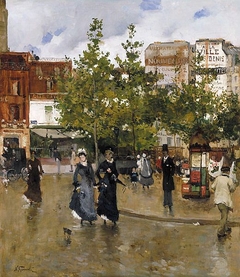 Elegant Women, Place Clichy by Norbert Goeneutte