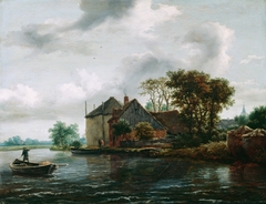 Farm and Hayrick on a River by Jacob van Ruisdael