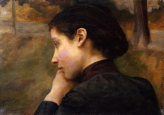 Female in profile by Émile Friant