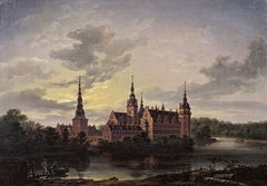 Frederiksborg Castle in Moonlight by Johan Christian Dahl