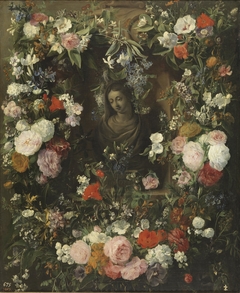 Garland surrounding the Virgin Mary by Nicolaes van Verendael