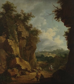 Gebirgslandschaft (Hohlweg zwischen Felswänden) by Ferdinand Kobell