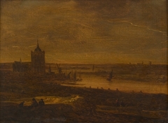 Gezicht op de Rijn bij Arnhem by Jan van Goyen