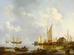 Gezicht op Hellevoetsluis by Johannes Christiaan Schotel