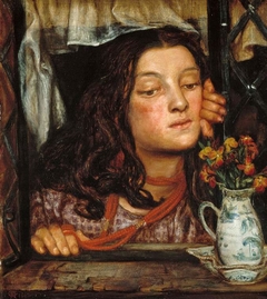 Girl at a lattice by Dante Gabriel Rossetti