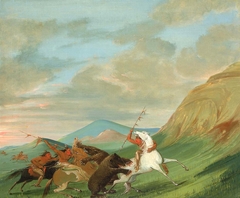 Grizzly Bears Attacking Indians on Horseback by George Catlin