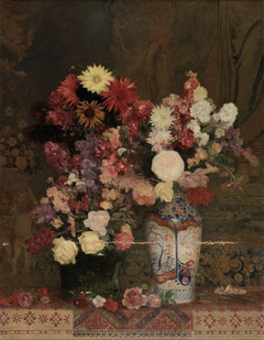 Herbstblumen mit Vase by Franz Rumpler