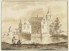 Het huis Munniekenhof bij het dorp Grijpskerk in Walcheren by Abraham Rademaker