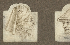 Hoofd van een man met een vilten hoed by Johannes Wierix
