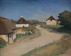 Houses Alongside a Road in Morsø, Jutland by Fridolin Johansen