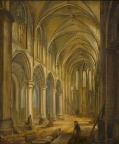 Interieur Sint-Nicolaaskerk tijdens de afbraak in 1838 by Alexander Schaepkens