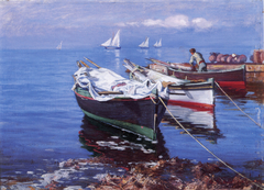 Italian fishing boats by Elin Danielson-Gambogi