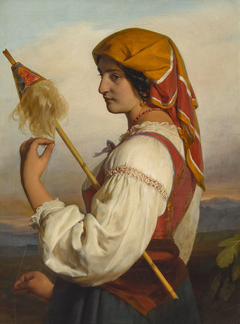 Italian Woman (Chiaruccia) with Distaff by Friedrich von Amerling