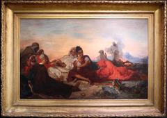 Joueurs de flûte au bivouac by Gustave Achille Guillaumet