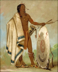 Kotz-a-tó-ah, Smoked Shield, a Distinguished Warrior by George Catlin