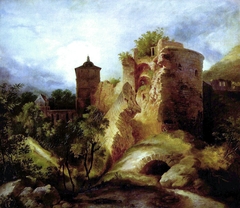 La Tour en ruine du château de Heidelberg by Carl Blechen