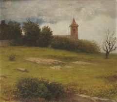 Landscape, The Village Church by William Morris Hunt