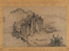 Landscape with Rocky Precipice by Sesson Shukei