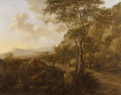 Landscape with Three Tall Oaks and Travellers by Jan Both