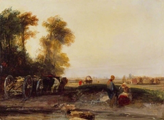 Landscape with Timber Waggon by Richard Parkes Bonington