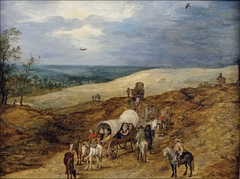 Landscape with Wagons by Jan Brueghel the Elder