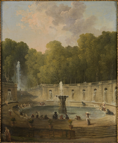 Lavandières dans un parc by Hubert Robert