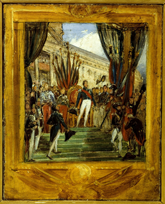 Louis-Philippe distribuant les drapeaux à la garde nationale de Paris et de la banlieue, au Champ-de-Mars, le 29 août 1830 by Joseph-Désiré Court