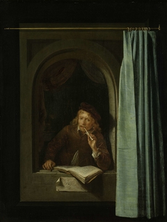 Man Smoking a Pipe by Gerard Dou